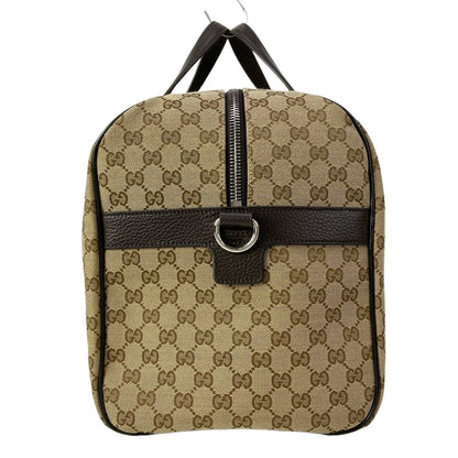 Gucci Boston Bag GG Pattern Beige Dark Brown Leather — view 4