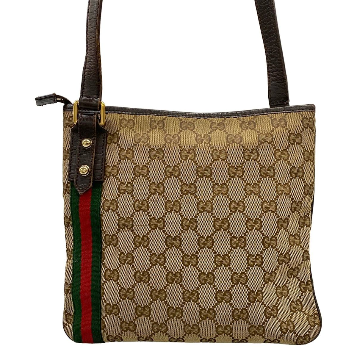Gucci Shoulder Bag GG Pattern Sherry Beige Dark Brown Multi Leather — view 3