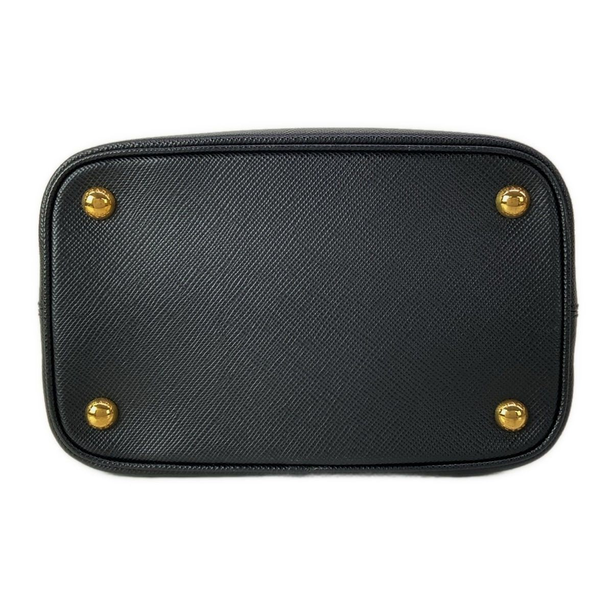 Prada Handbag Pannier Black Beige Gold Leather — view 5
