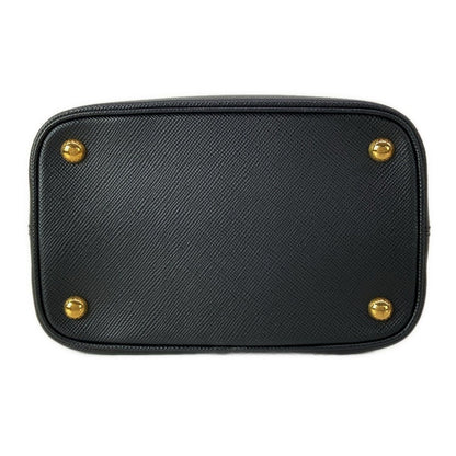 Prada Handbag Pannier Black Beige Gold Leather — view 5