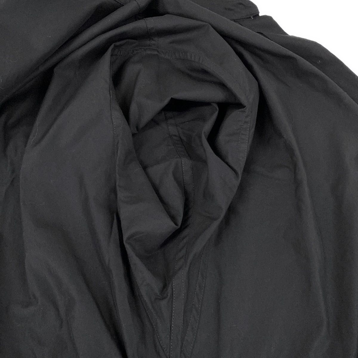 Hermes Long Sleeve Shirt Blouse 38 M Black Drawcord Cotton — view 9