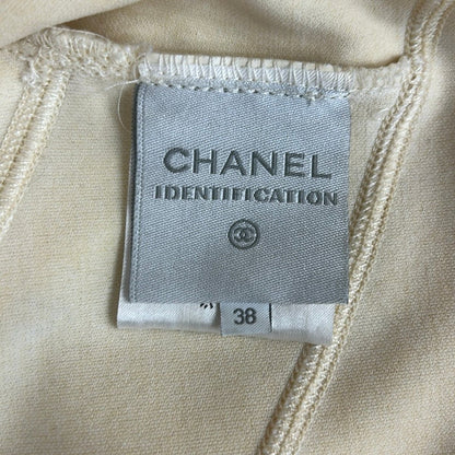 Chanel Jacket 38 M Ivory Black Zip Up Sports Line — view 6