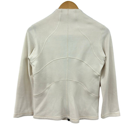 Chanel Jacket 38 M Ivory Black Zip Up Sports Line — view 2