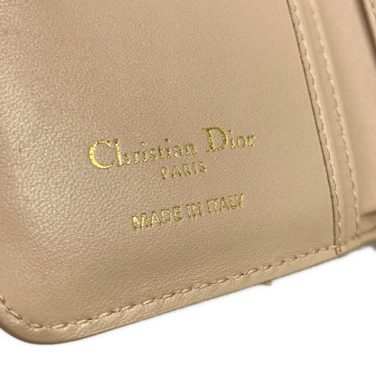 Dior Beige Zip Around Pearl Leather Wallet — view 5