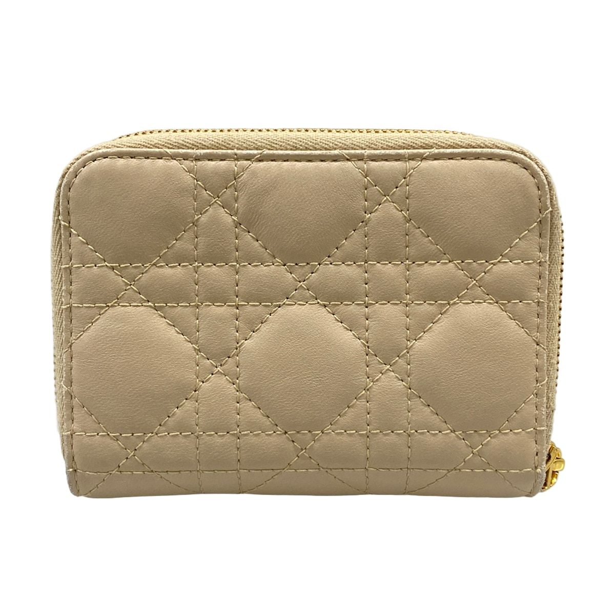 Dior Beige Zip Around Pearl Leather Wallet — view 2