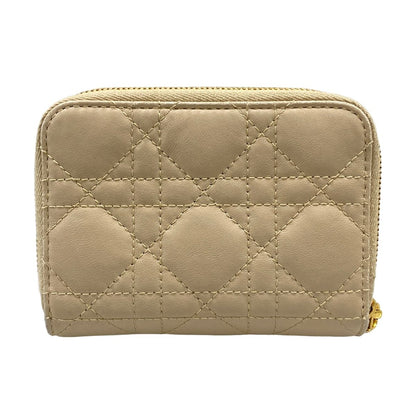 Dior Beige Zip Around Pearl Leather Wallet — view 2