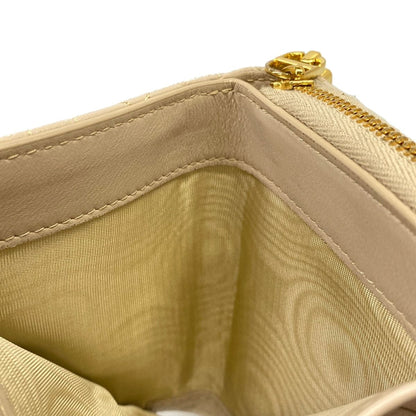 Dior Beige Zip Around Pearl Leather Wallet — view 6