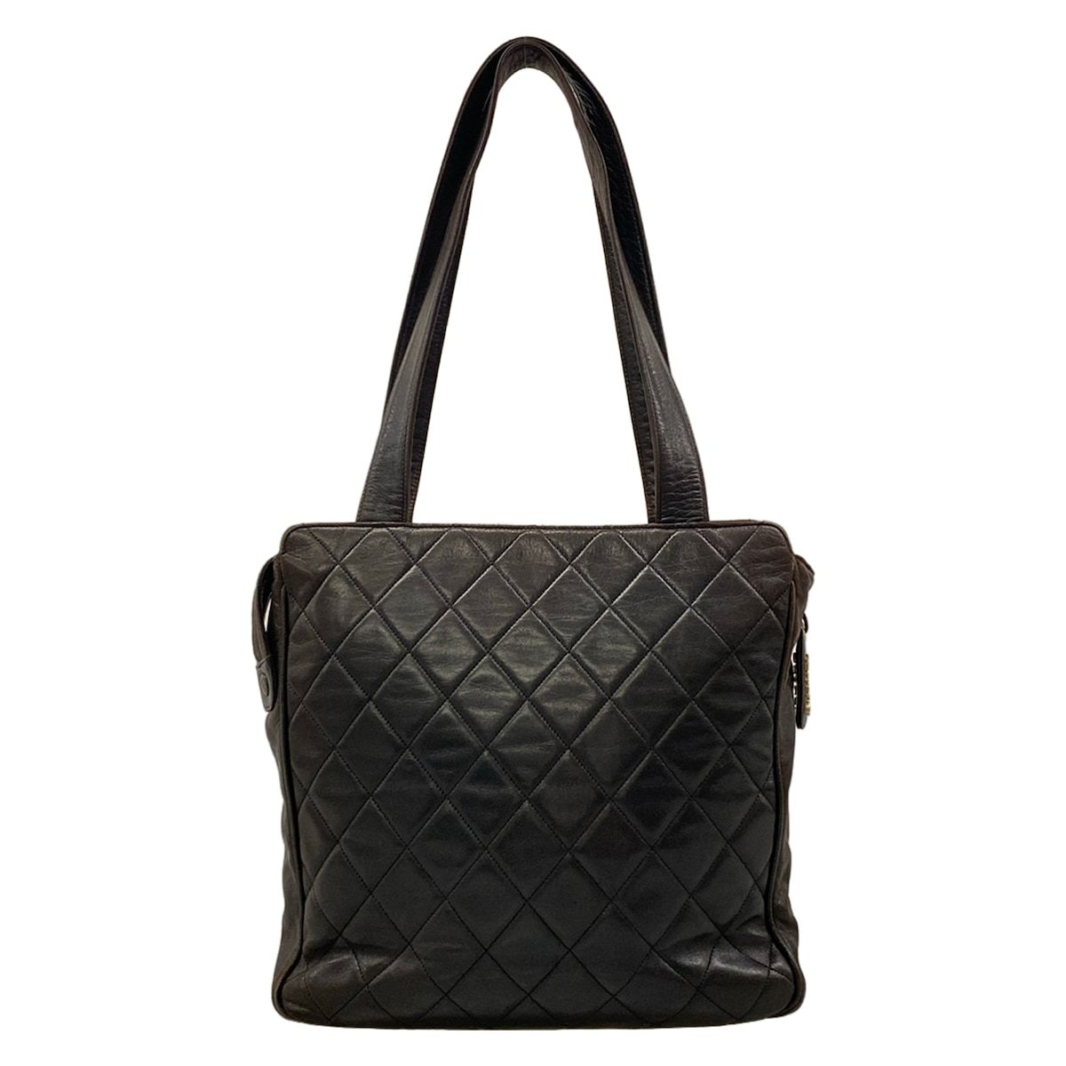Chanel Tote Quilted Dark Brown Gold Lambskin — view 3