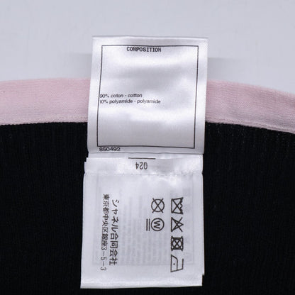 Chanel Rhinestone CC Logo & Lion Button Bow Cotton Rib Knit Sleeveless Camisole — view 6