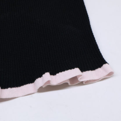 Chanel Rhinestone CC Logo & Lion Button Bow Cotton Rib Knit Sleeveless Camisole — view 9