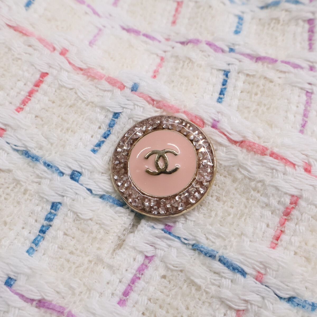 Chanel Tweed CC Logo Button Sleeveless 36 Dress — view 9