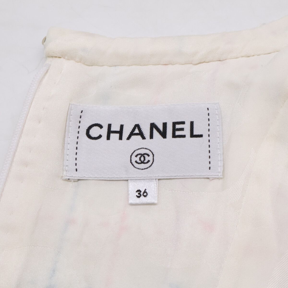 Chanel Tweed CC Logo Button Sleeveless 36 Dress — view 5