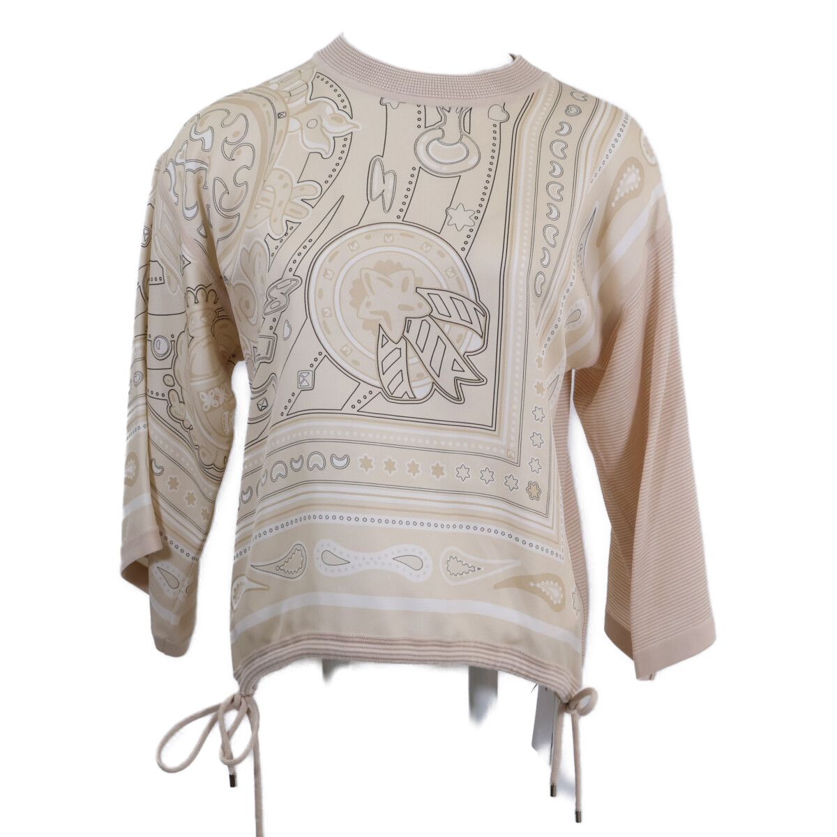 Hermes Candy Libris Bandana Silk Twill Lane Blouse 36