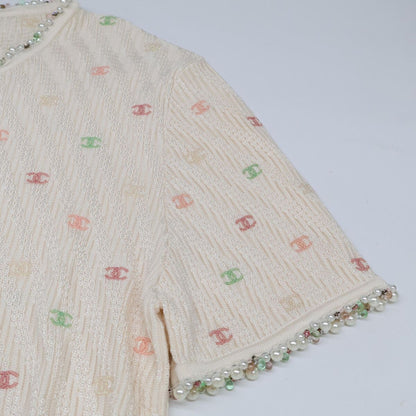 Chanel CC Logo Pearl Biju Silk Knit Dress 36 — view 8