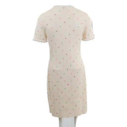 Chanel CC Logo Pearl Biju Silk Knit Dress 36 — view 3