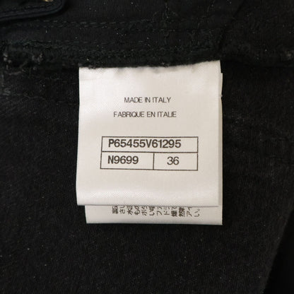 Chanel 20k Striped CC Logo Button Denim Pants 36 — view 5