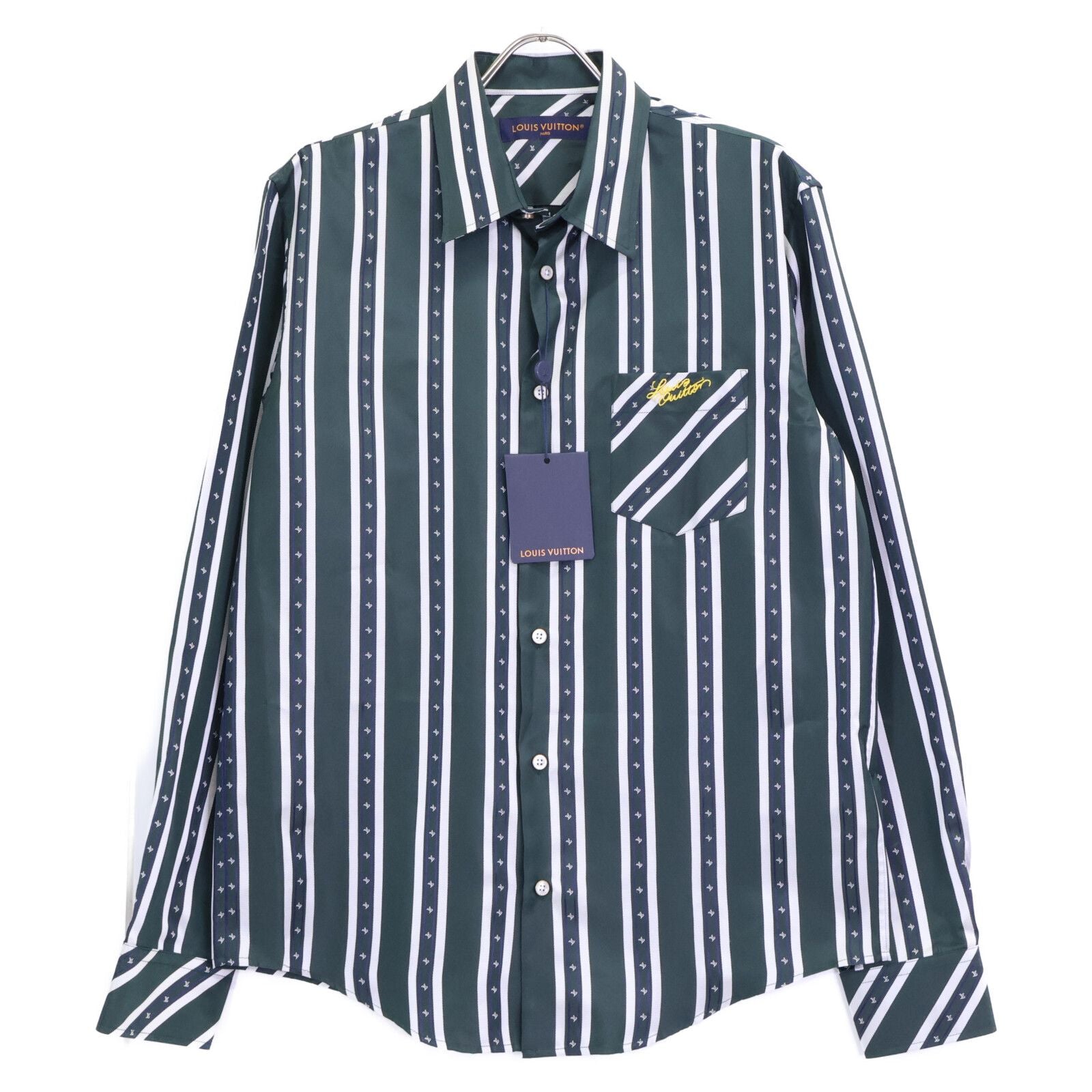 Louis Vuitton Rbr Striped Silk 100% Long Sleeve Shirt