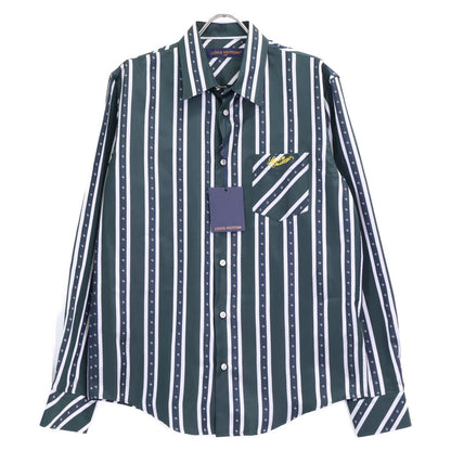 Louis Vuitton Rbr Striped Silk 100% Long Sleeve Shirt
