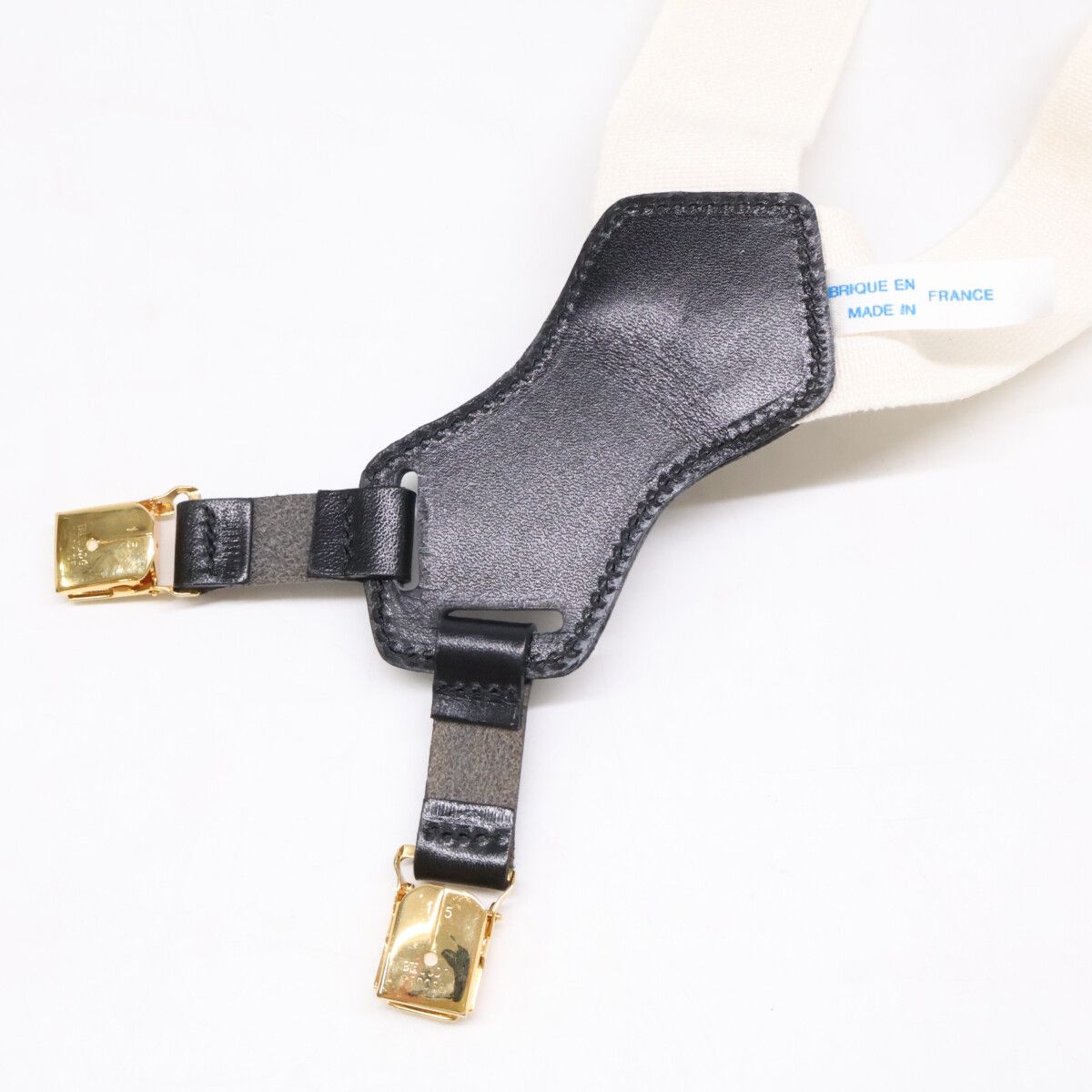 Chanel Leather Fabric Logo Suspenders — view 6