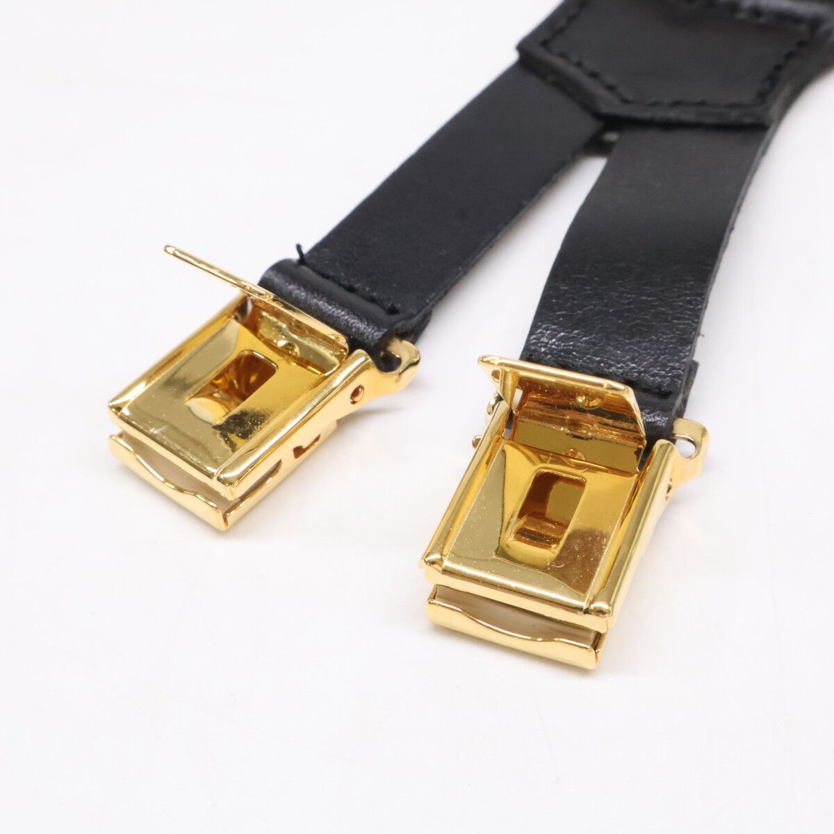 Chanel Leather Fabric Logo Suspenders — view 9