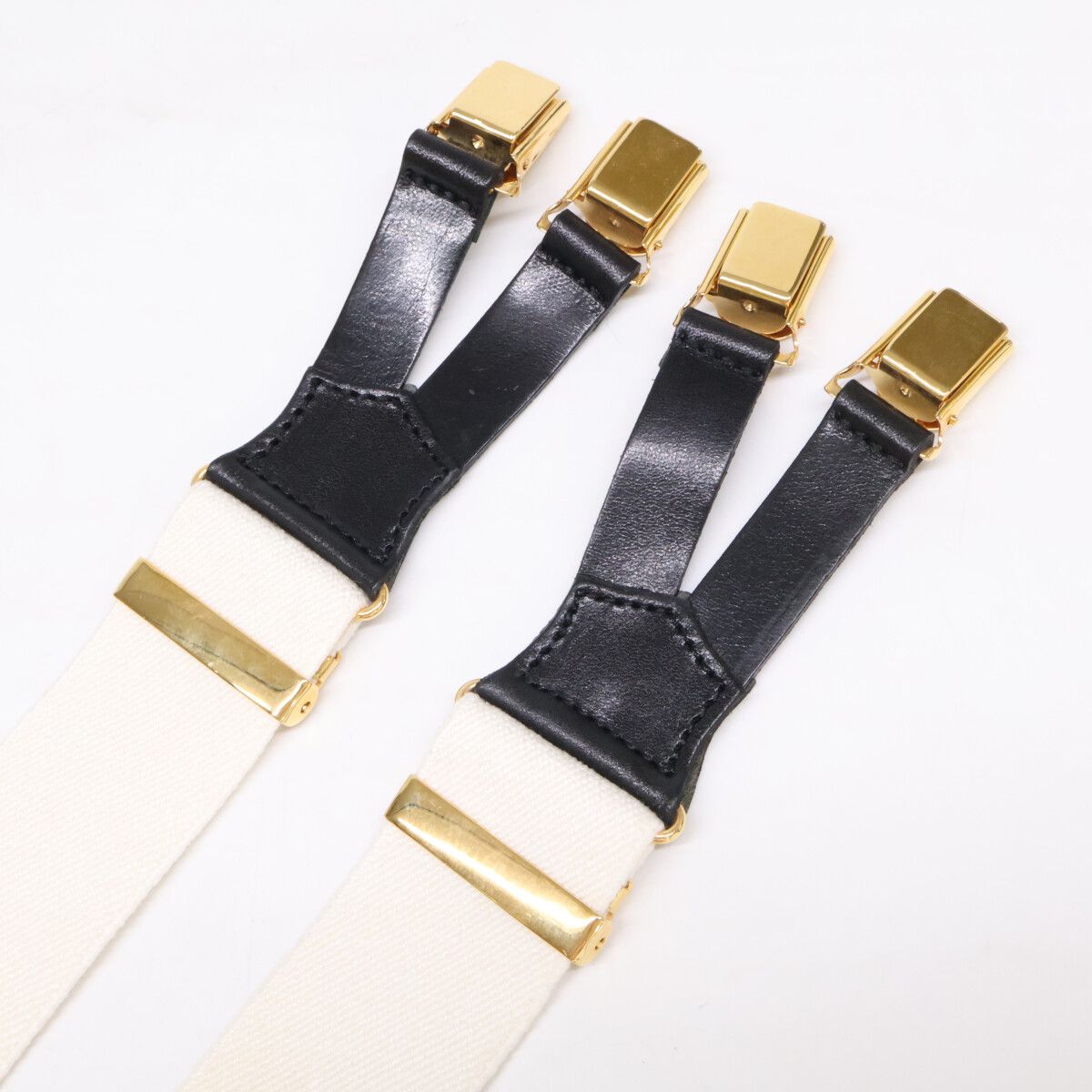 Chanel Leather Fabric Logo Suspenders — view 5