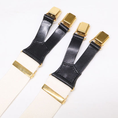 Chanel Leather Fabric Logo Suspenders — view 5