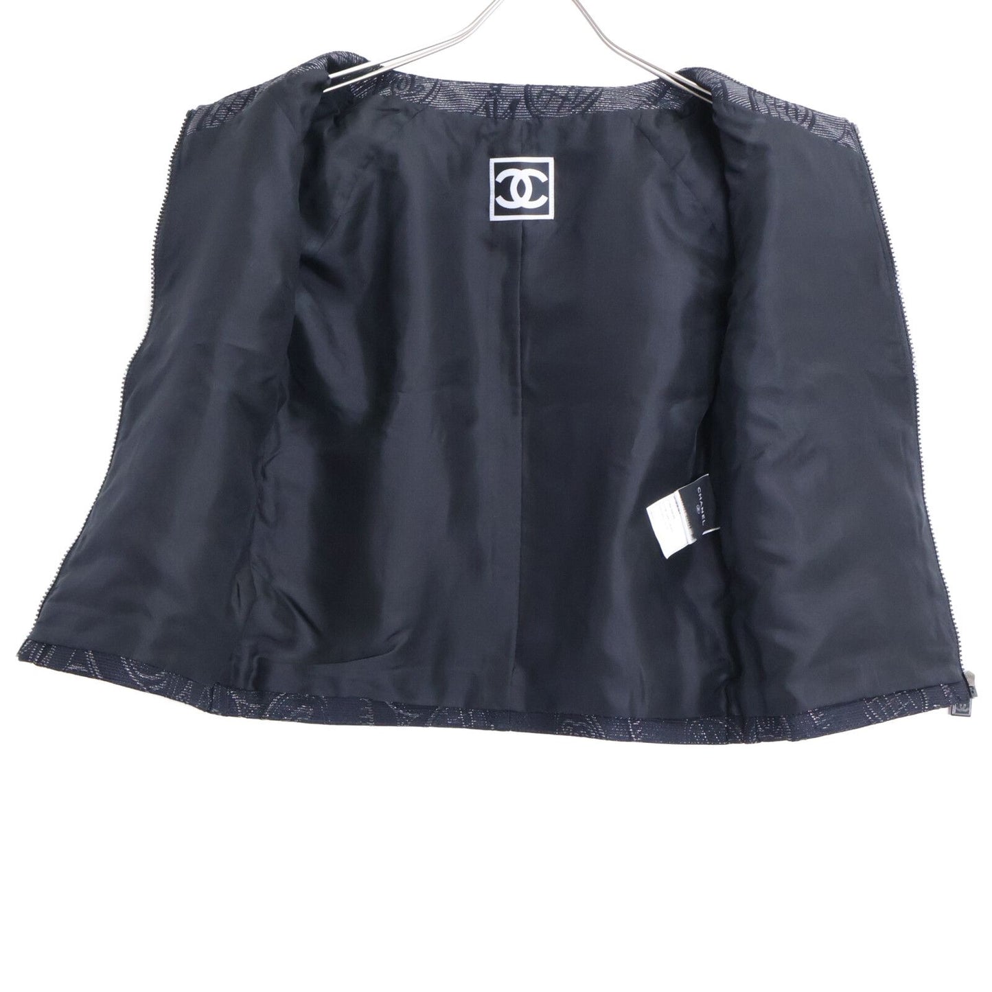 Chanel Sports Line All Over Pattern Silk Blend Collarless Jacket 34 — view 4