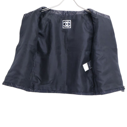 Chanel Sports Line All Over Pattern Silk Blend Collarless Jacket 34 — view 4