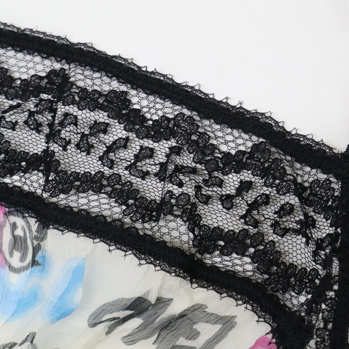 Chanel 07c Silk Graffiti CC Logo Lace Trim Camisole 38 — view 6
