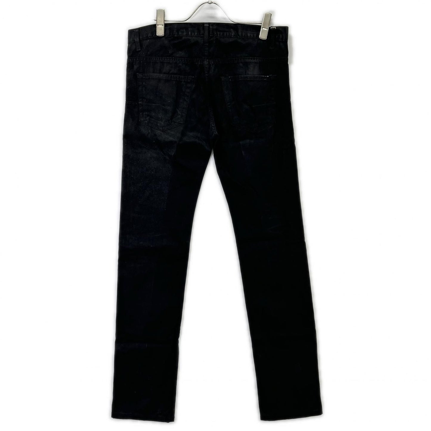 Dior Homme Chris Era Black Cotton Coating Stretch Skinny Pants 29 — view 2