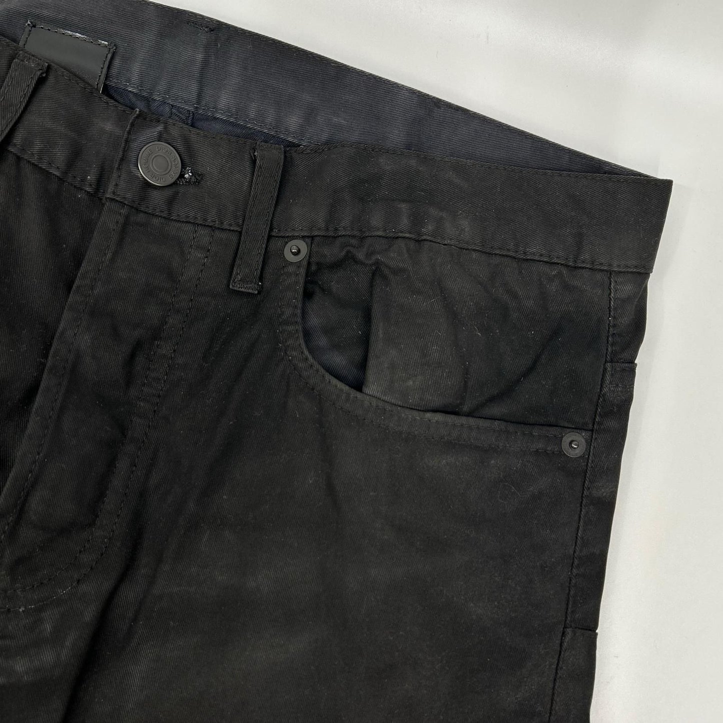 Dior Homme Chris Era Black Cotton Coating Stretch Skinny Pants 29 — view 7