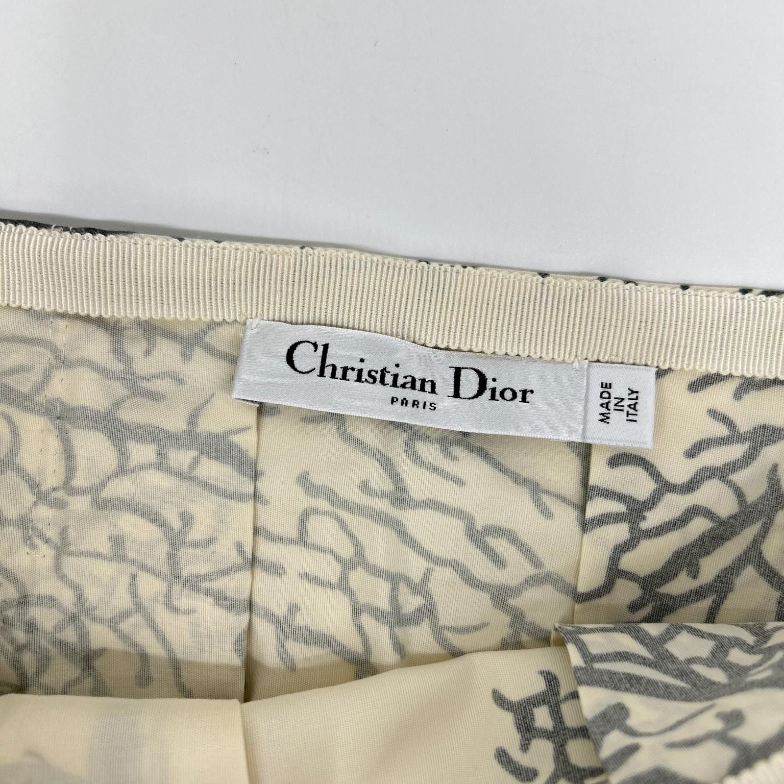 Dior All Over Pattern Belted Flare Skirt — view 3