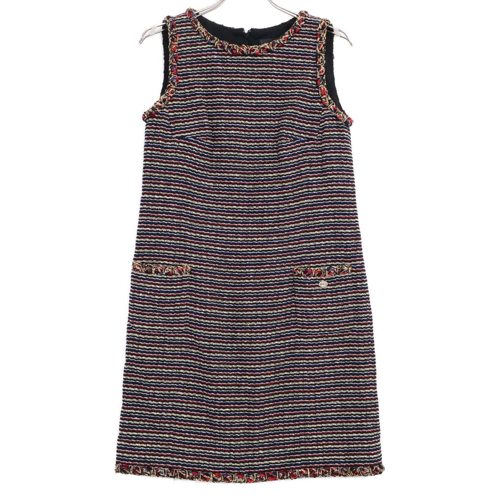 Chanel Tweed Sleeveless 42 Dress