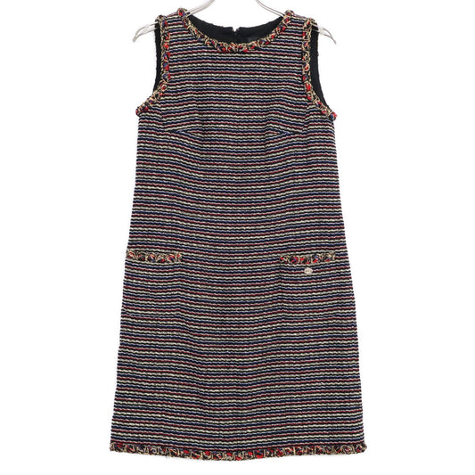 Chanel Tweed Sleeveless 42 Dress