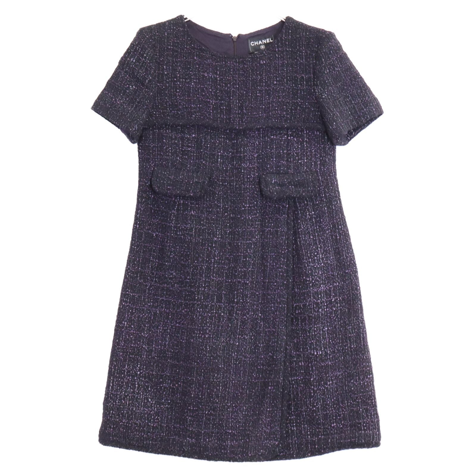 Chanel Tweed Short Sleeve Mini 40 Dress