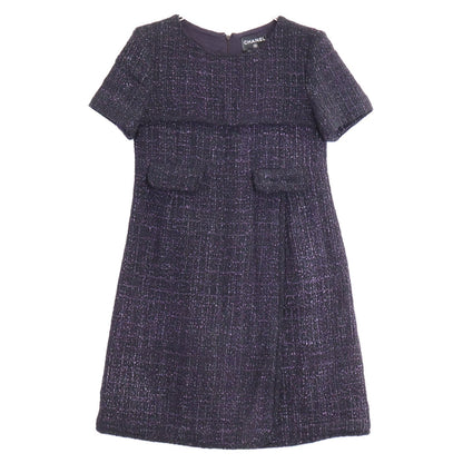 Chanel Tweed Short Sleeve Mini 40 Dress