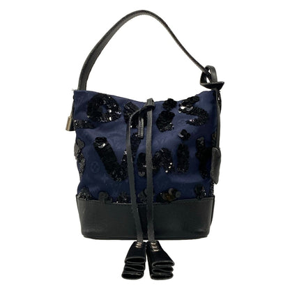 Louis Vuitton Shoulder Bag Monogram Sequins Spotlight Midnight Blue Leather