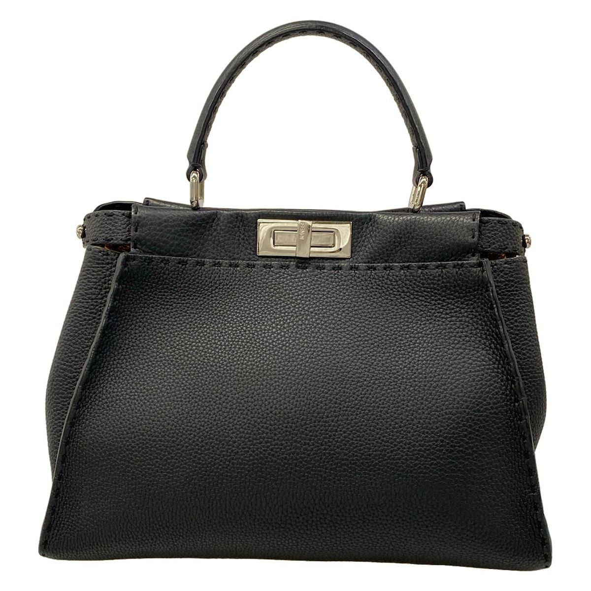 Fendi Handbag Peekaboo Iconic Selleria Black Leather