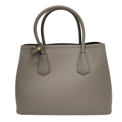 Prada Handbag Double Bag Gray Beige Leather — view 3