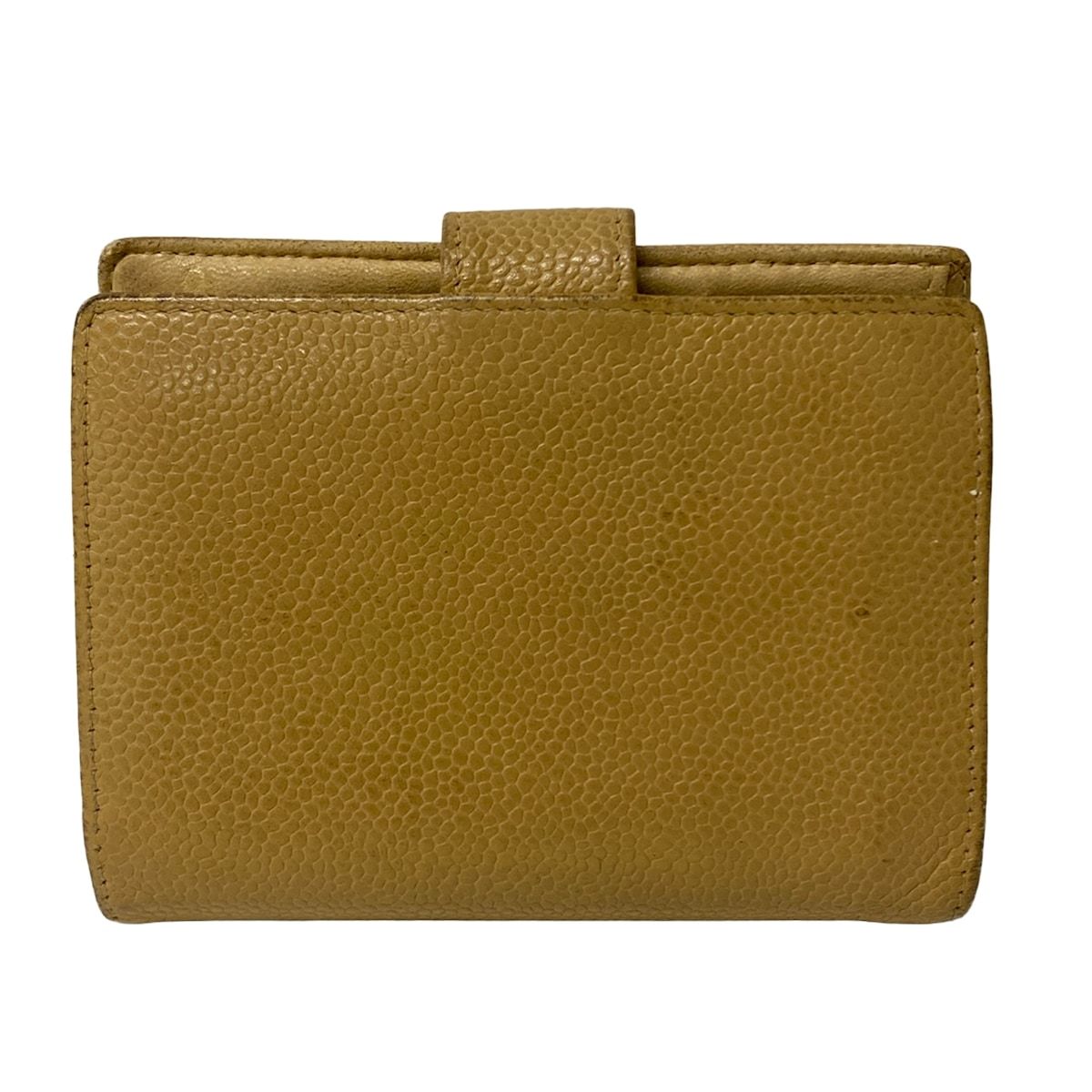 Chanel 2 Folding Wallet Light Brown Gold Kiss Lock — view 2