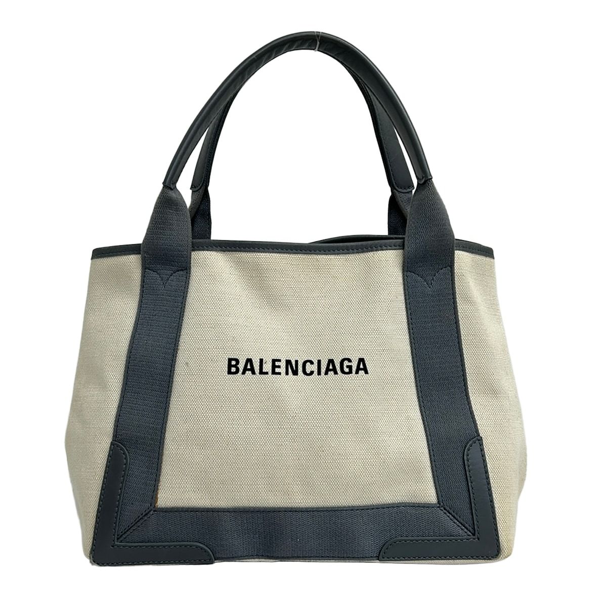 Balenciaga Tote Navy Cabas S Ivory Gray Leather