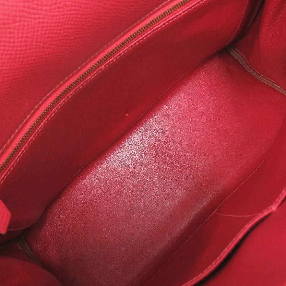 Hermes Kelly 32 Retourne Bicolor Courchevel Rouge Vif Vert Gold Handbag — view 5