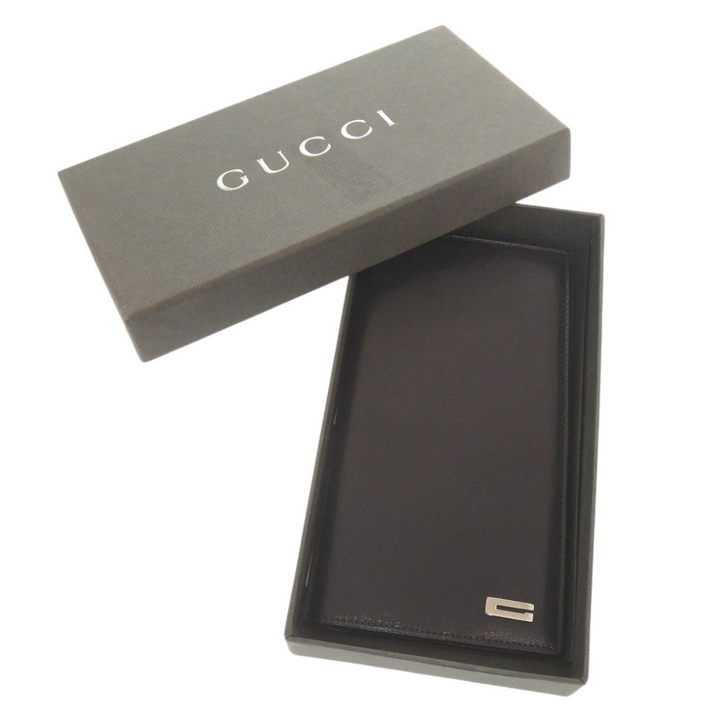 Gucci Logo Leather Black Billfold Wallet — view 2