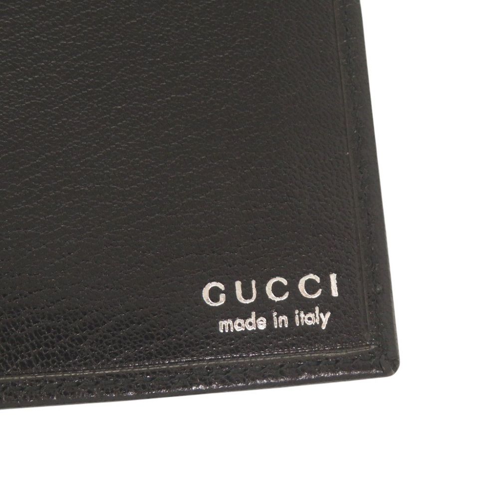 Gucci Logo Leather Black Billfold Wallet — view 9