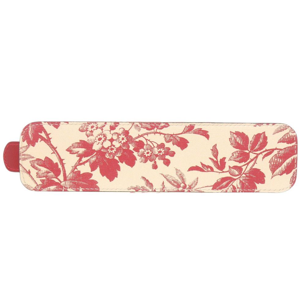 Gucci Herbarium Floral Leather Ivory Red Pen Case — view 4