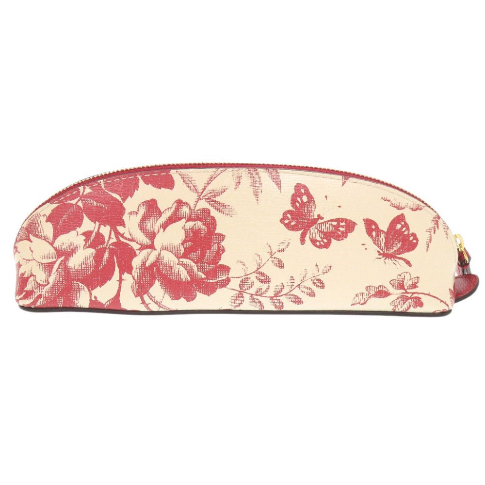 Gucci Herbarium Floral Leather Ivory Red Pen Case — view 3
