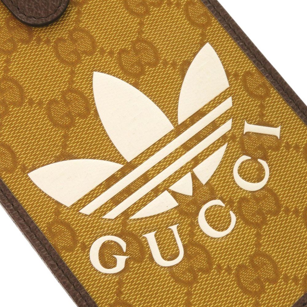 Gucci Adidas GG Crystal Leather Brown Phone Case — view 8