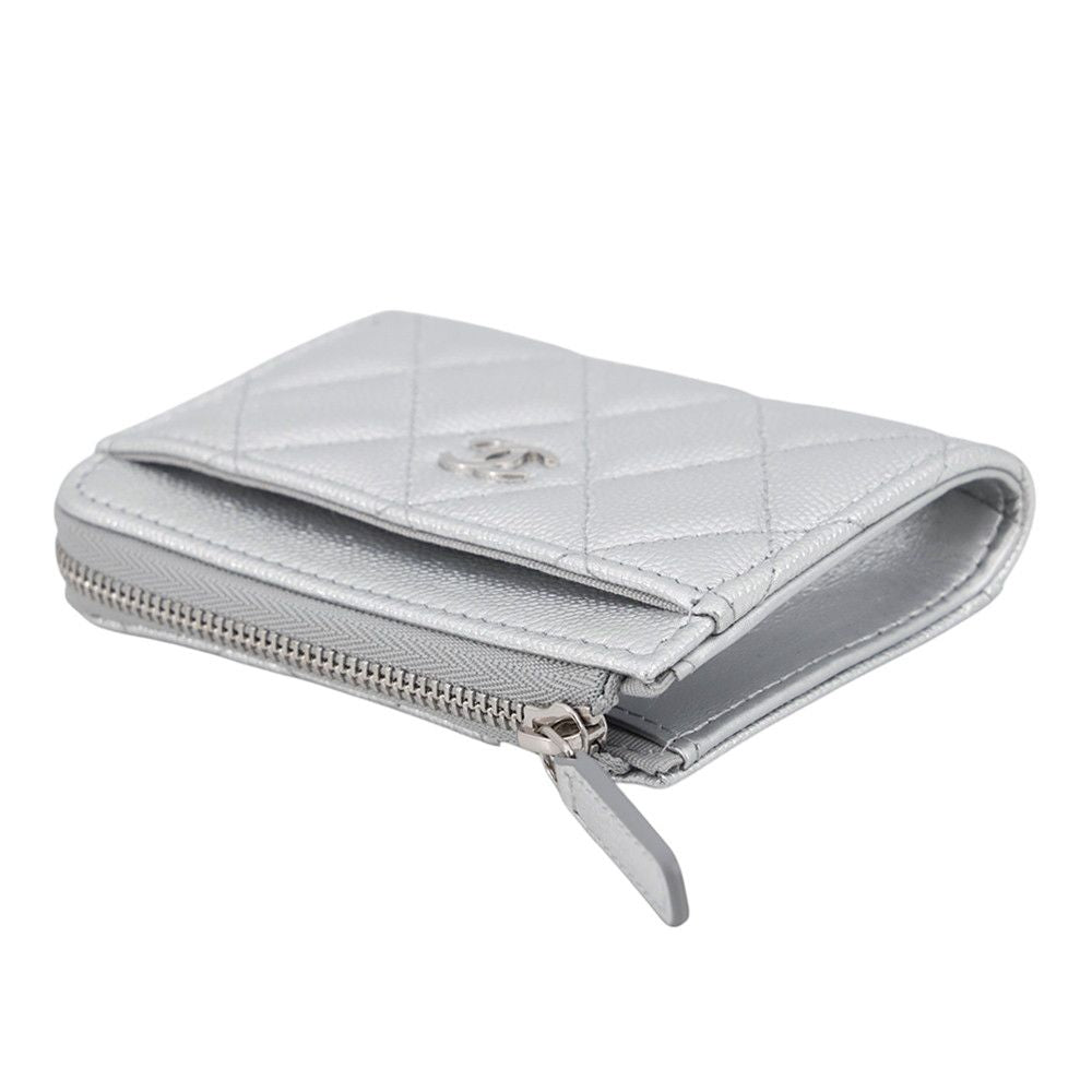 Chanel Coin Case Quilted CC Logo Fragment Caviar Leather Wallet Purse — view 2