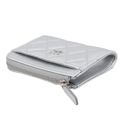Chanel Coin Case Quilted CC Logo Fragment Caviar Leather Wallet Purse — view 2