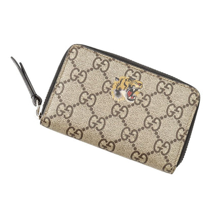 Gucci Coin Case GG Supreme Tiger Print Zip Around